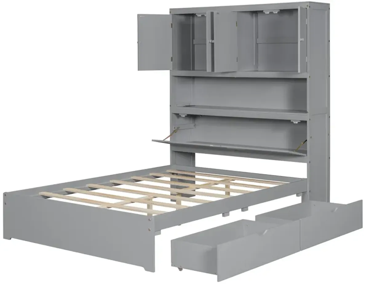 Merax Platform Bed with USB and Storage Headboard
