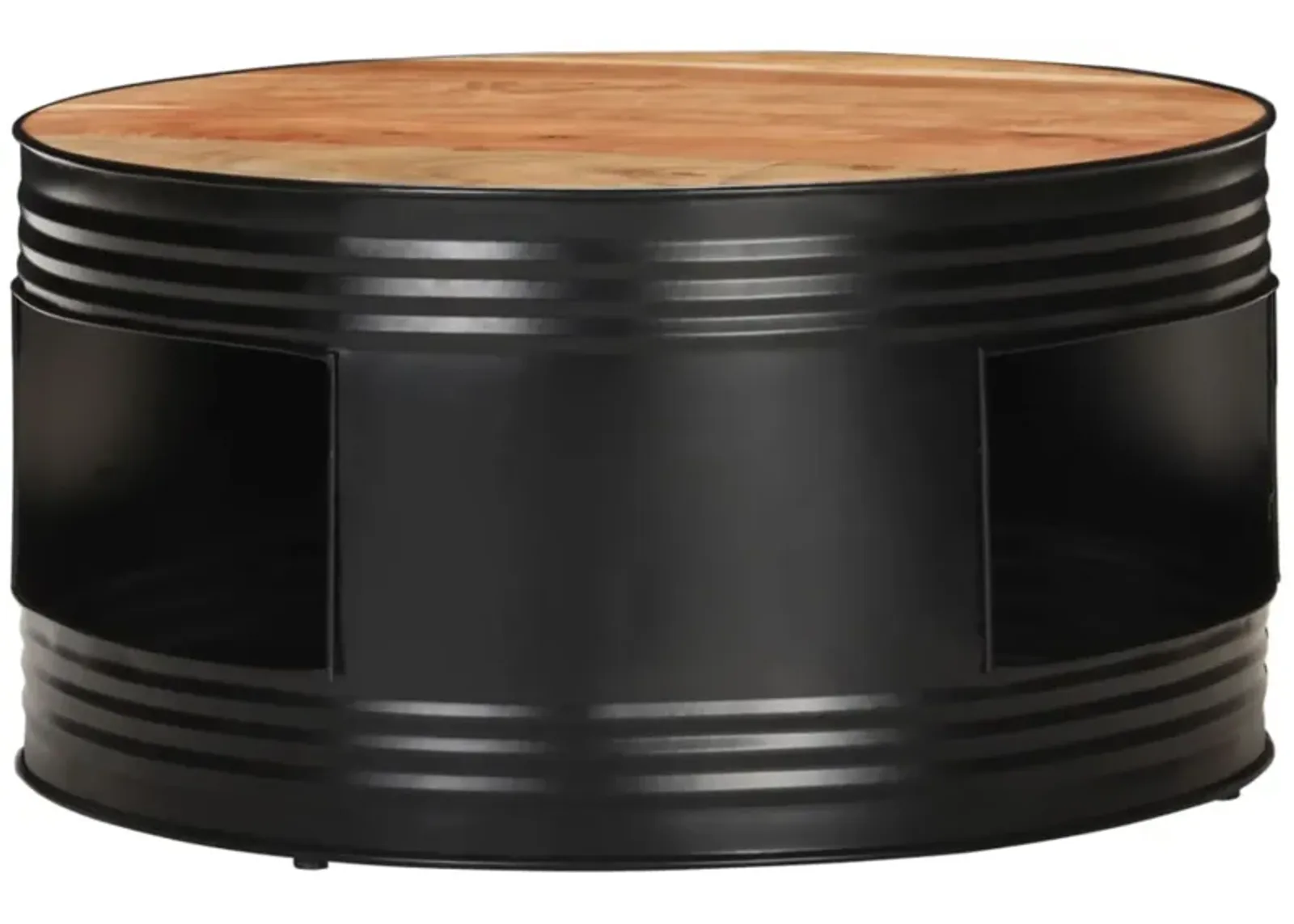 vidaXL Coffee Table Black  26.8"x26.8"x14.2" Solid Acacia Wood