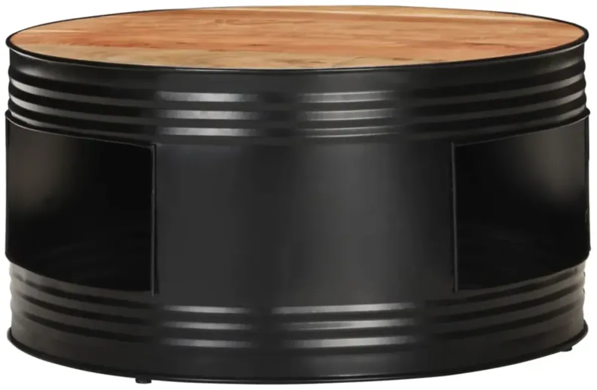 vidaXL Coffee Table Black  26.8"x26.8"x14.2" Solid Acacia Wood