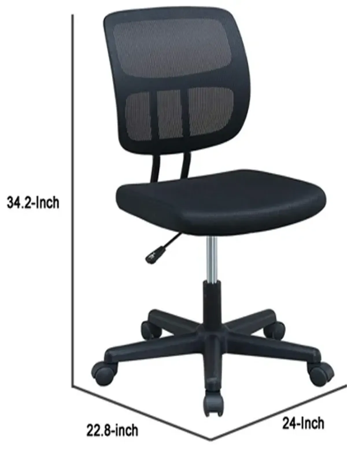 Office Chair with Curved Mesh Back and Adjustable Height