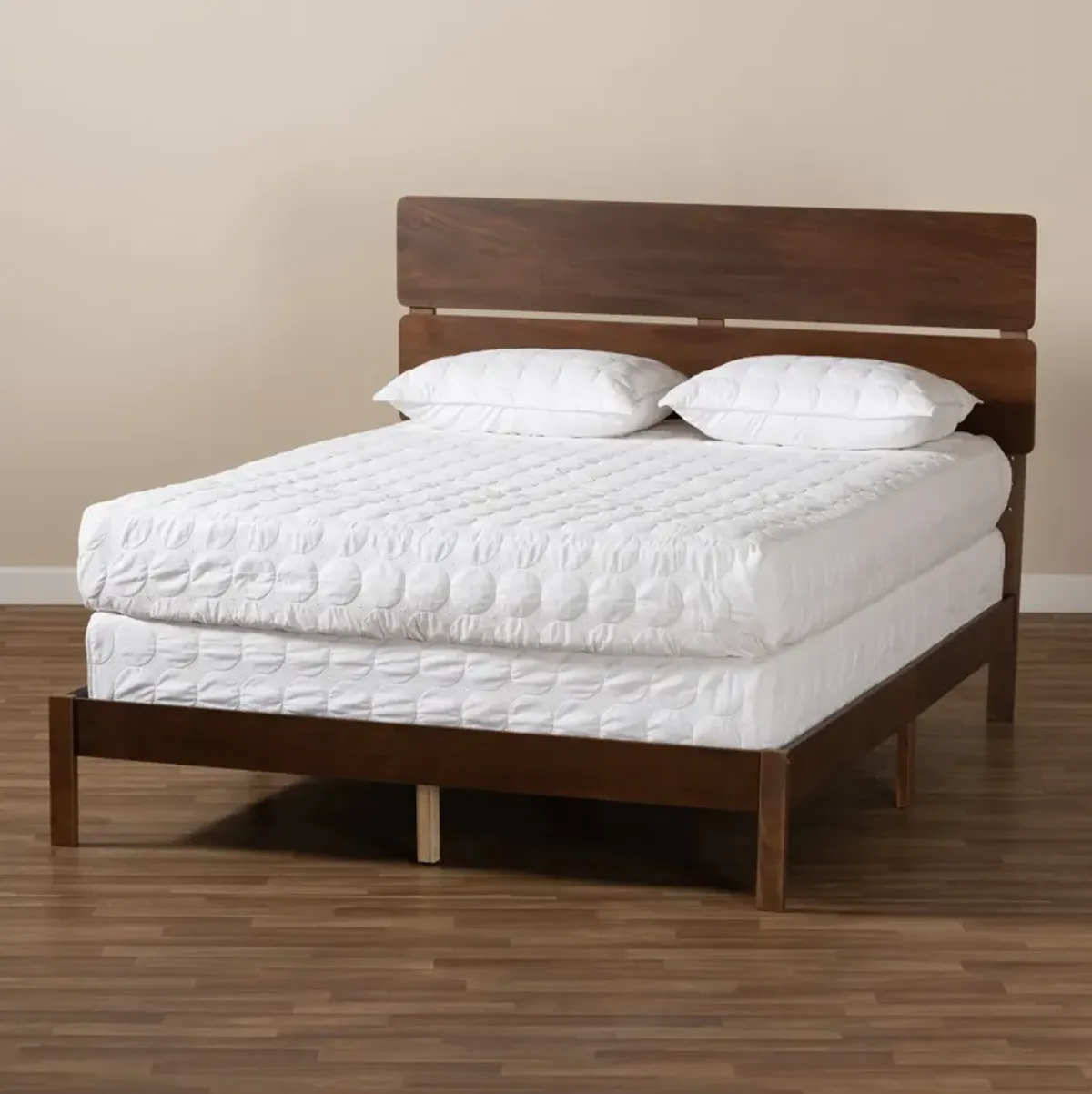 Baxton Studio Anthony Modern and Contemporary Walnut Brown Finished Wood Full Size Panel Bed