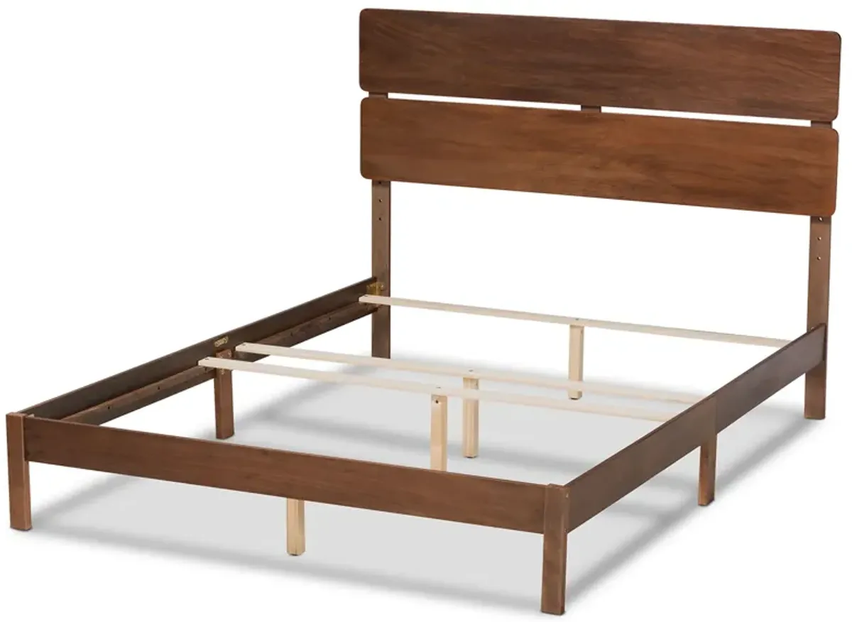Baxton Studio Anthony Modern and Contemporary Walnut Brown Finished Wood Full Size Panel Bed