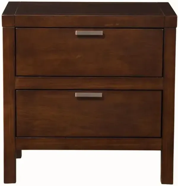 Carmel 2 Drawer Nightstand, Cappuccino