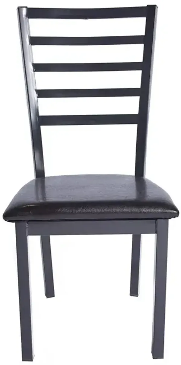 Better Home Products Milan Set of 4 Stackable Metal Dining Chairs in Black