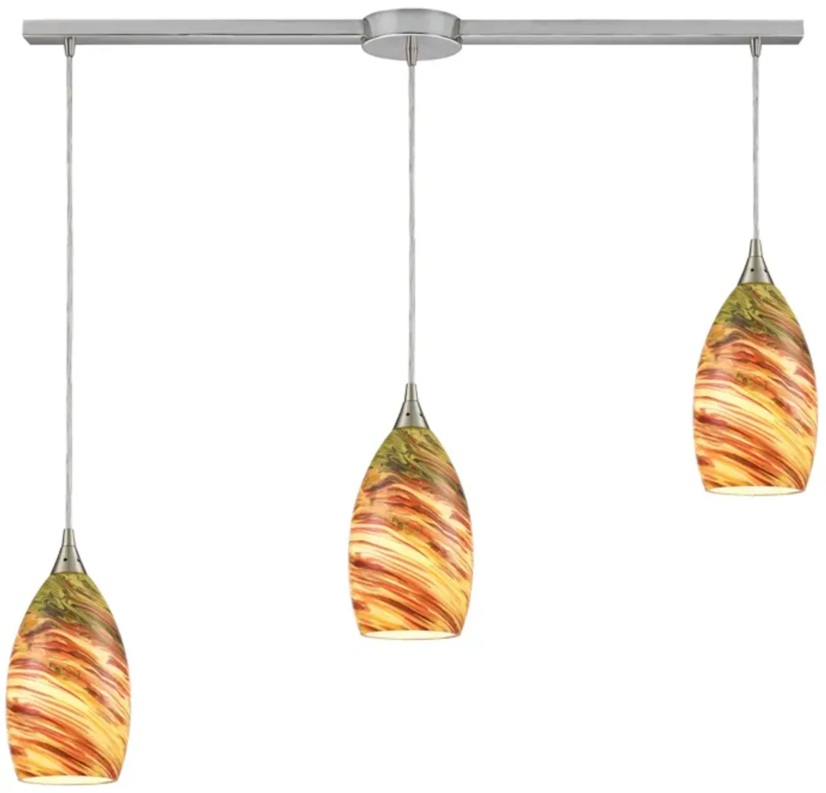Collanino Orange 3-Light Slim Linear Pendant