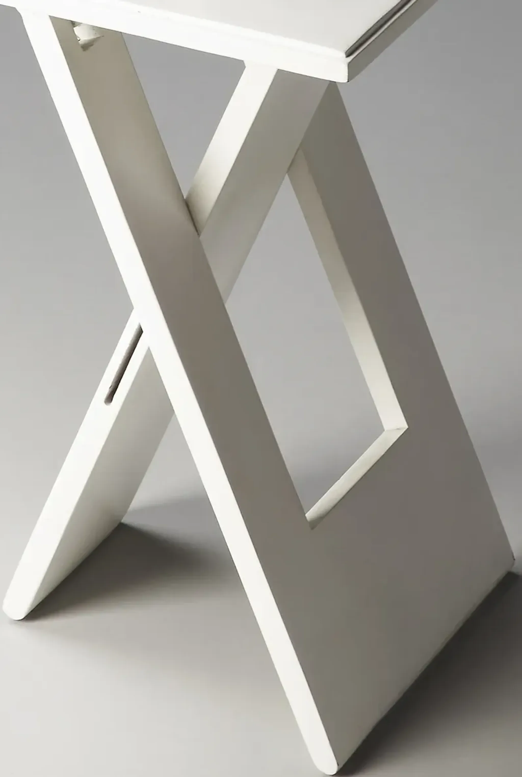 Hivvago 18 Inch White Solid Wood Square Folding End Table Mathis Home ...
