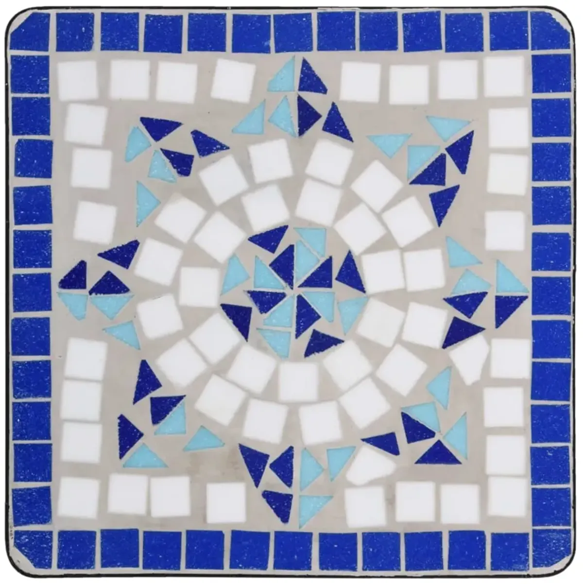 vidaXL Mosaic Side Table Blue and White Ceramic