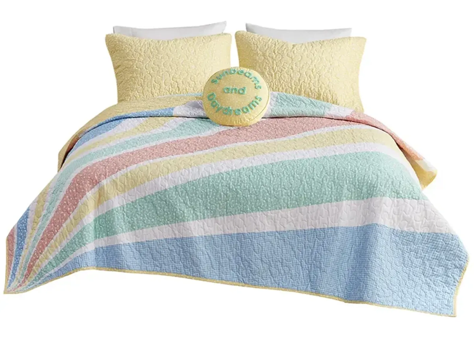 Gracie Mills Arianell Vibrant Rainbow Sunburst Reversible Cotton Comforter Set