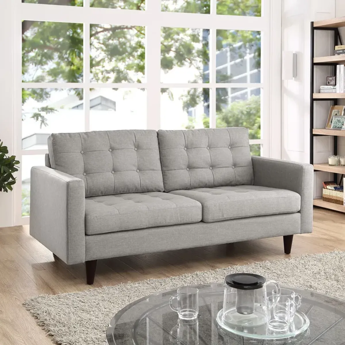 Empress Upholstered Fabric Loveseat