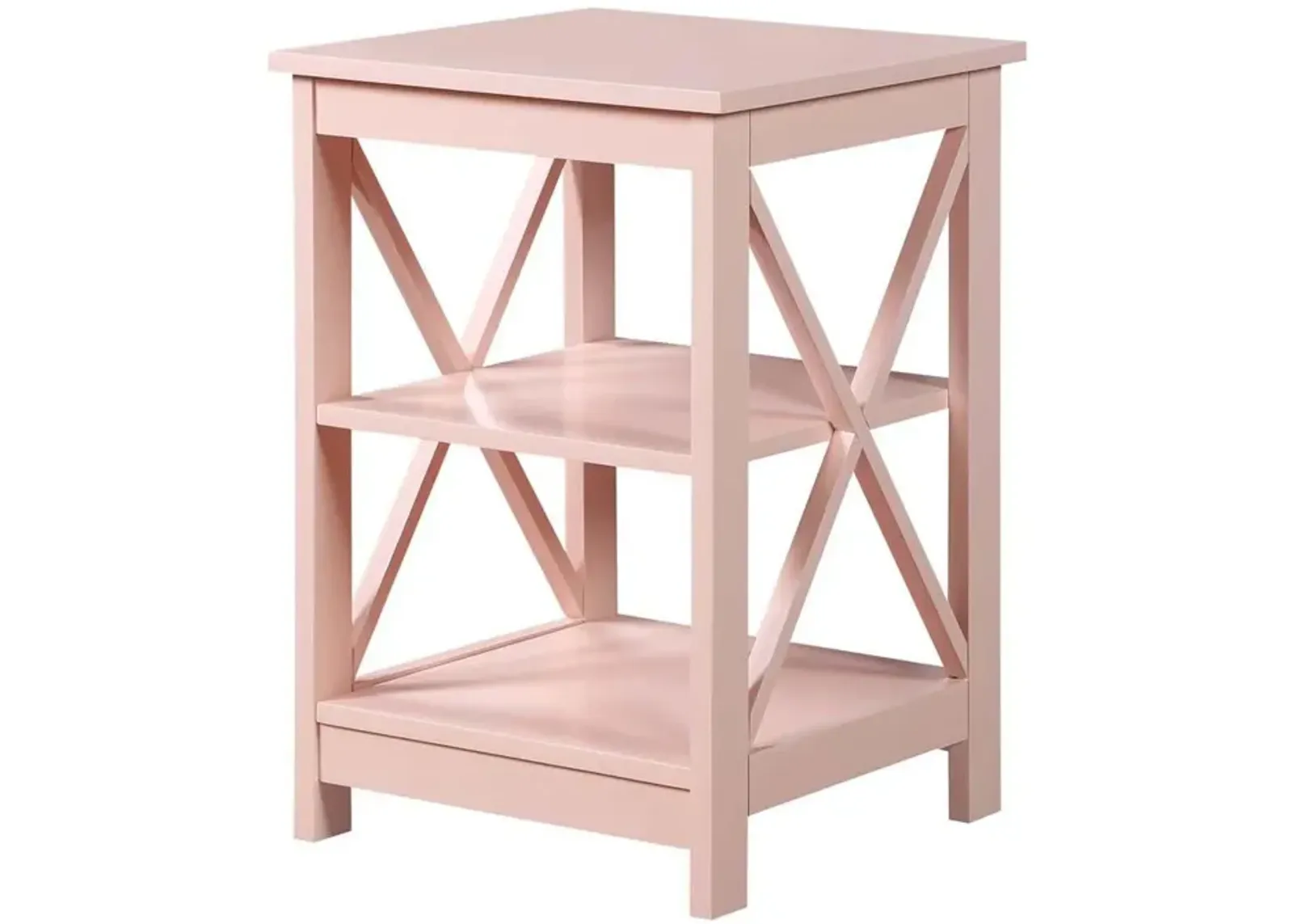 Convience Concept, Inc. Oxford End Table with Shelves Blush Pink