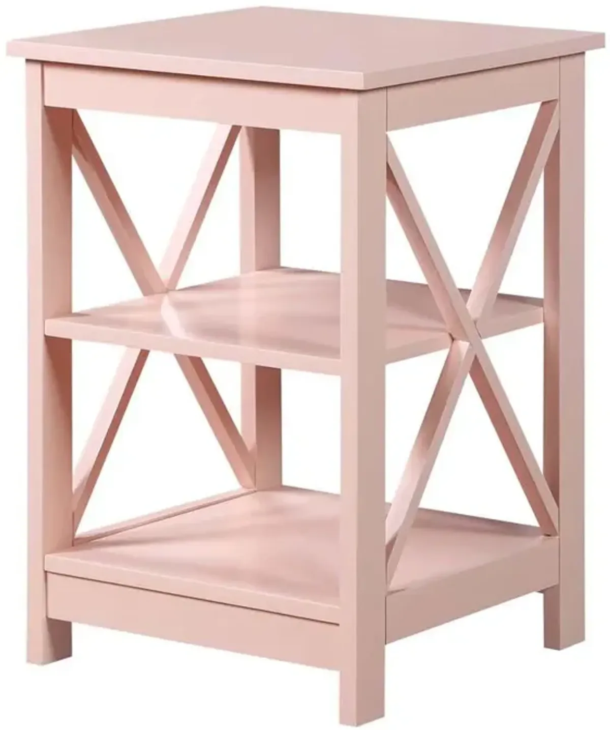 Convience Concept, Inc. Oxford End Table with Shelves Blush Pink