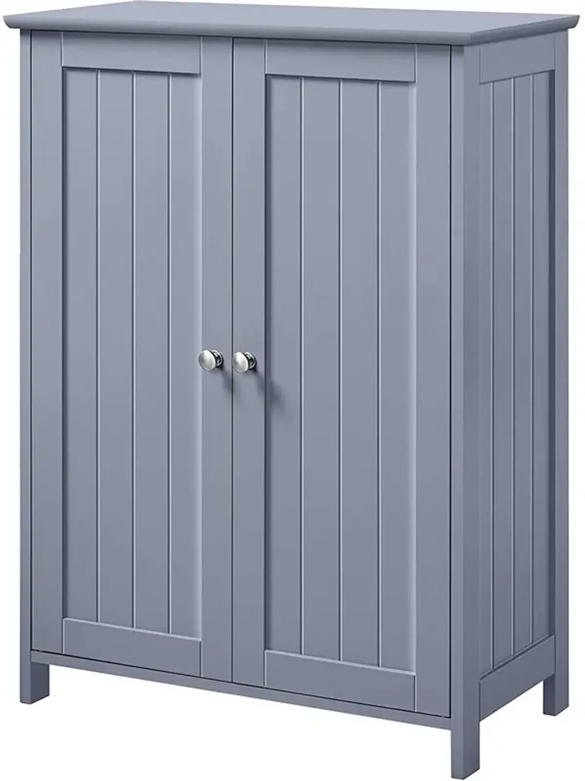 Hivvago Gray Wood 2-Door Freestanding Bathroom Floor Cabinet Kitchen Storage Cupboard