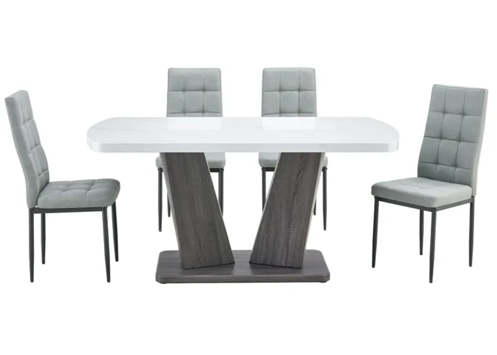 Merax Modern 5 Pieces Dining Table Chairs Set