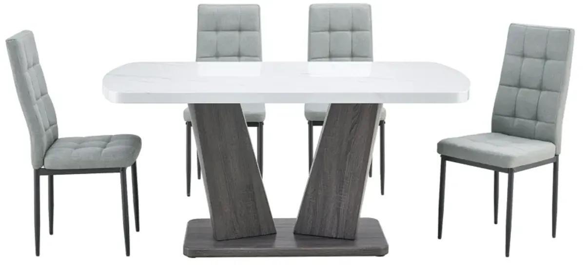 Merax Modern 5 Pieces Dining Table Chairs Set