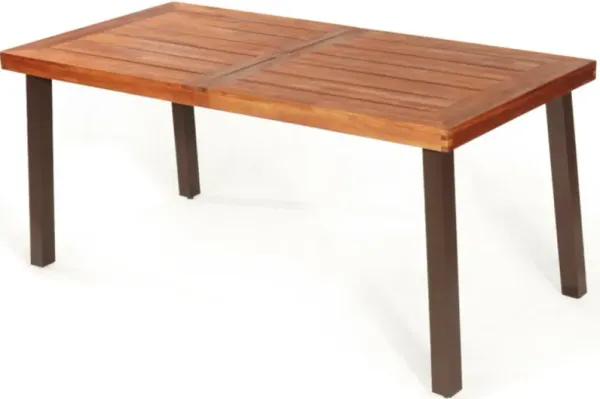 Hivvago Rectangular Acacia Wood Rustic Dining Furniture Table