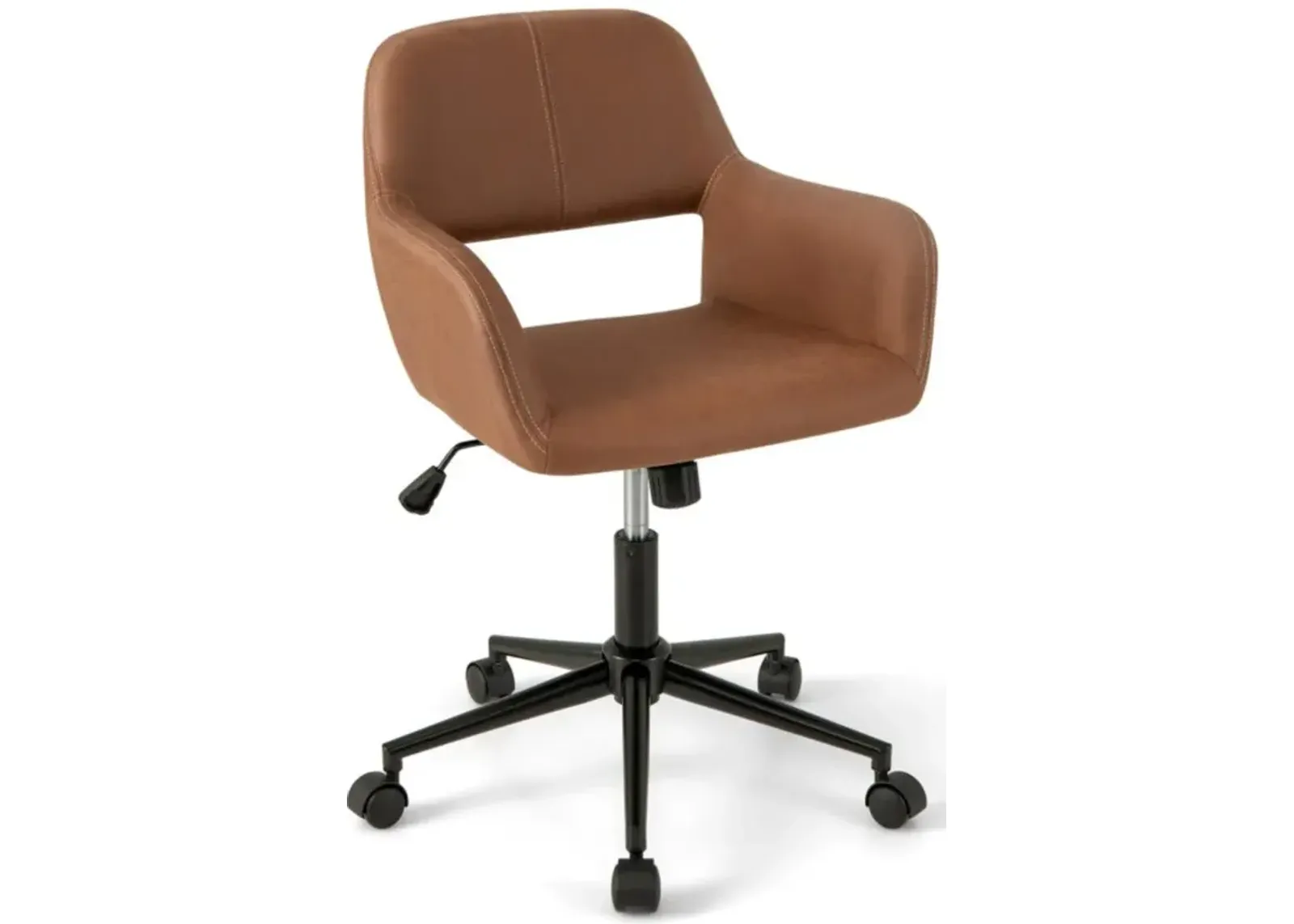 Hivvago Mid Century Office Chair Faux Leather with Armrests