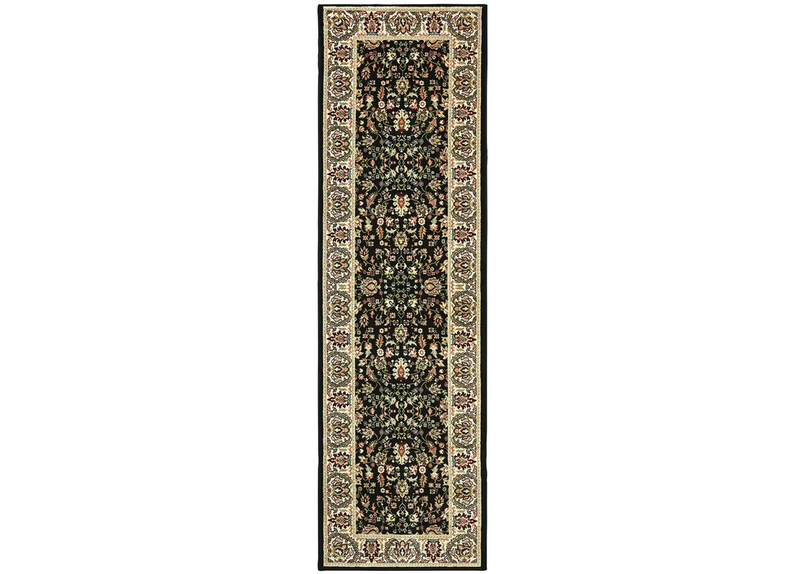 Kashan 2'3" x 7'6" Black Rug