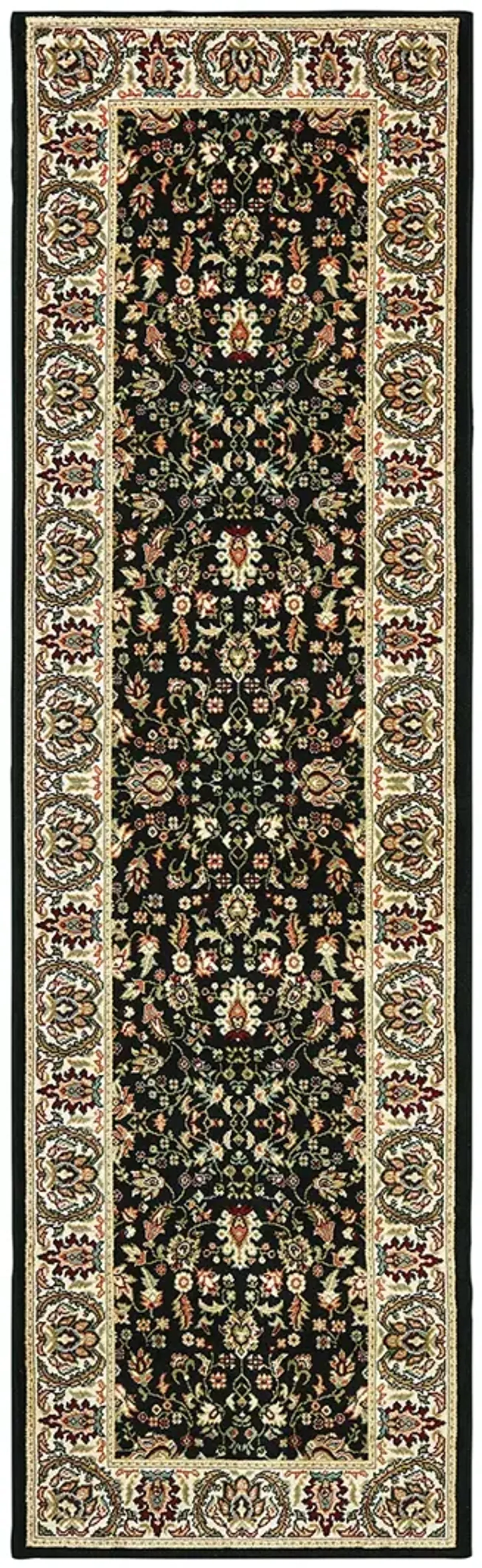 Kashan 2'3" x 7'6" Black Rug