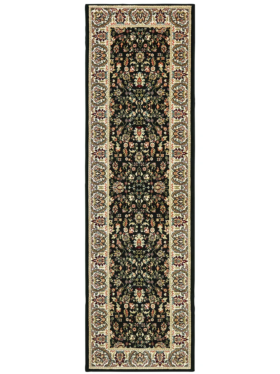 Kashan 2'3" x 7'6" Black Rug