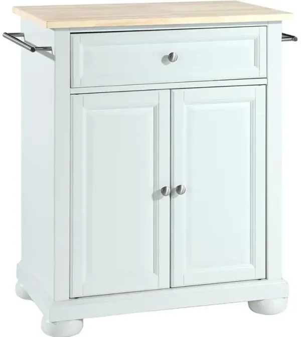 Alexandria Wood Top Portable Kitchen Island/Cart