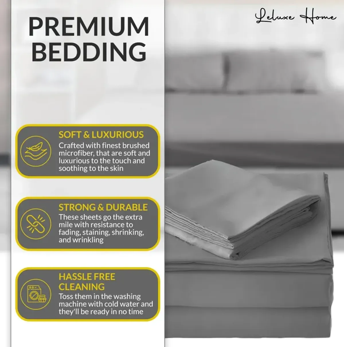 Striped Double Brushed Cooling Microfiber Sheet Set
