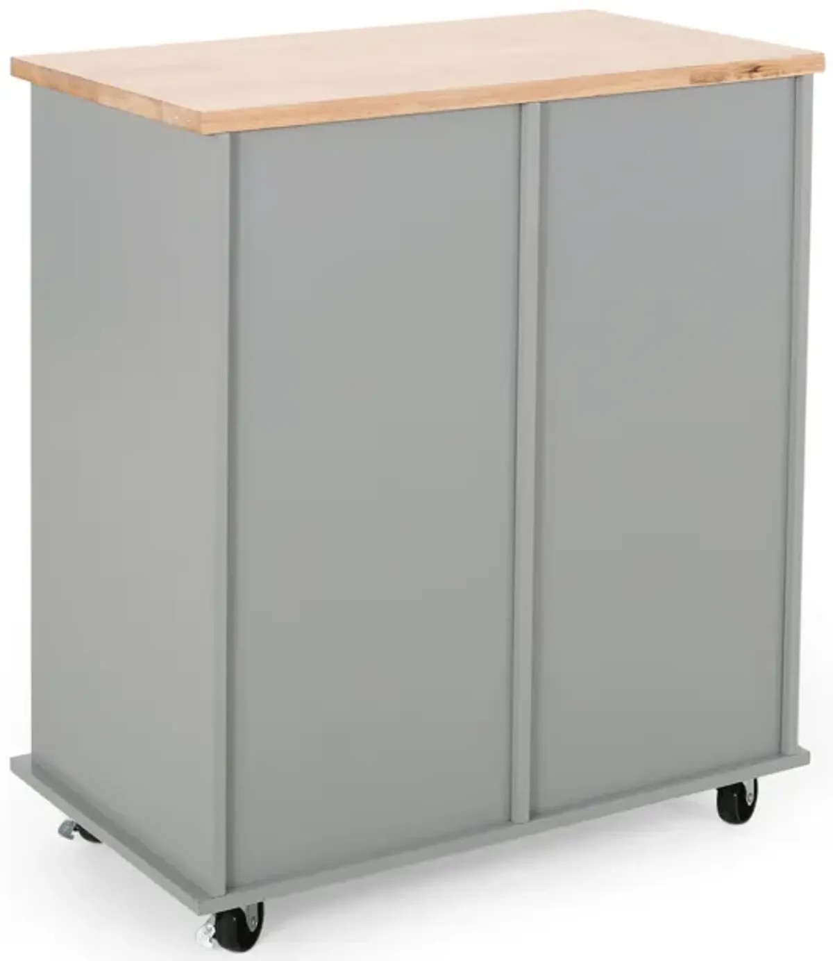 Streamdale Contemporary Kitchen Cart with Rubberwood Top