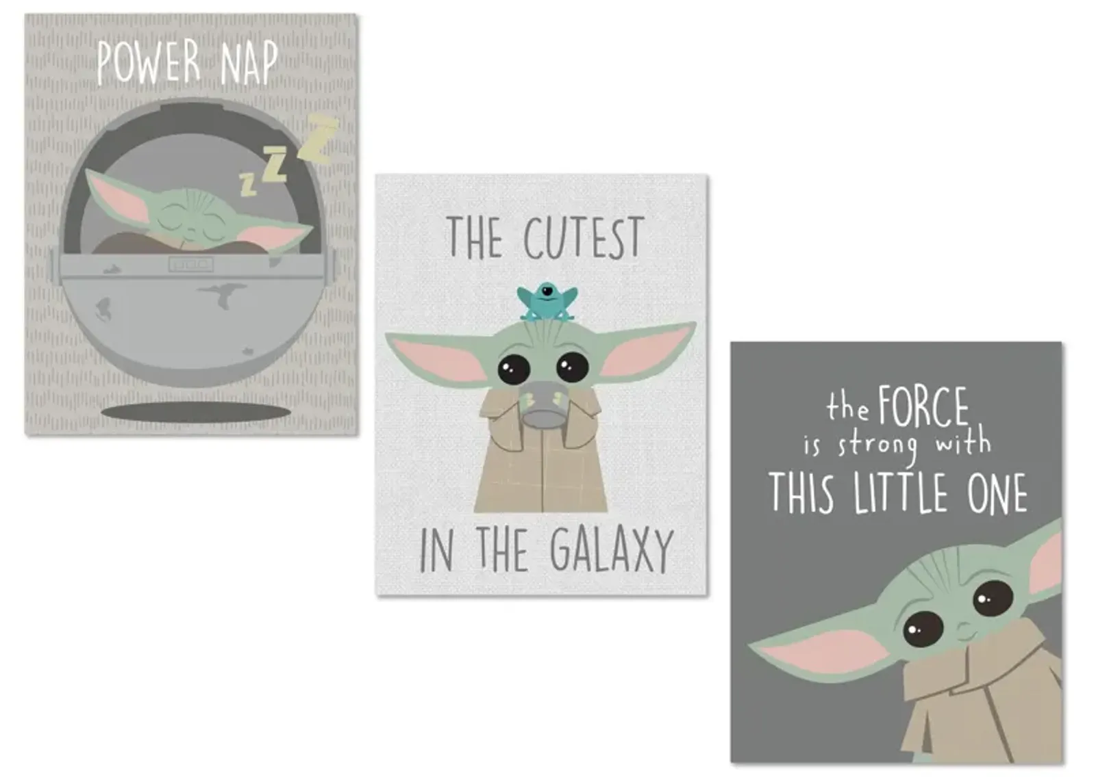 Lambs & Ivy Star Wars The Child/Baby Yoda Unframed Nursery Wall Art Decor 3pc