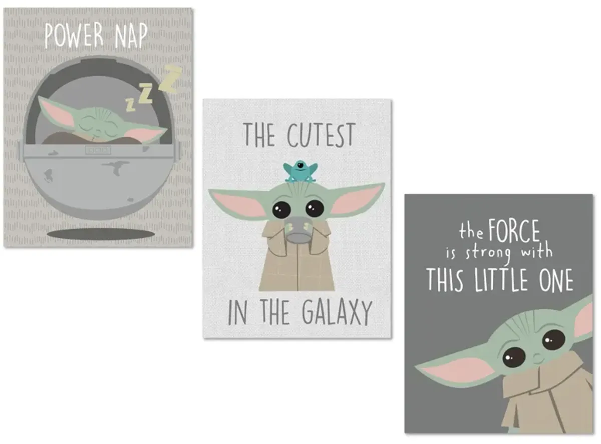 Lambs & Ivy Star Wars The Child/Baby Yoda Unframed Nursery Wall Art Decor 3pc