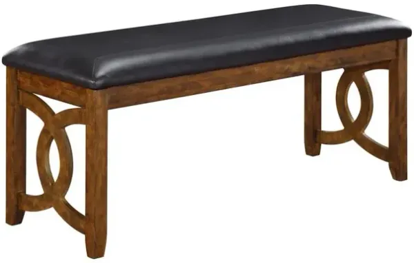 New Classic Furniture Furniture Gia 46 Solid Wood and Faux Leather Bench in Brown