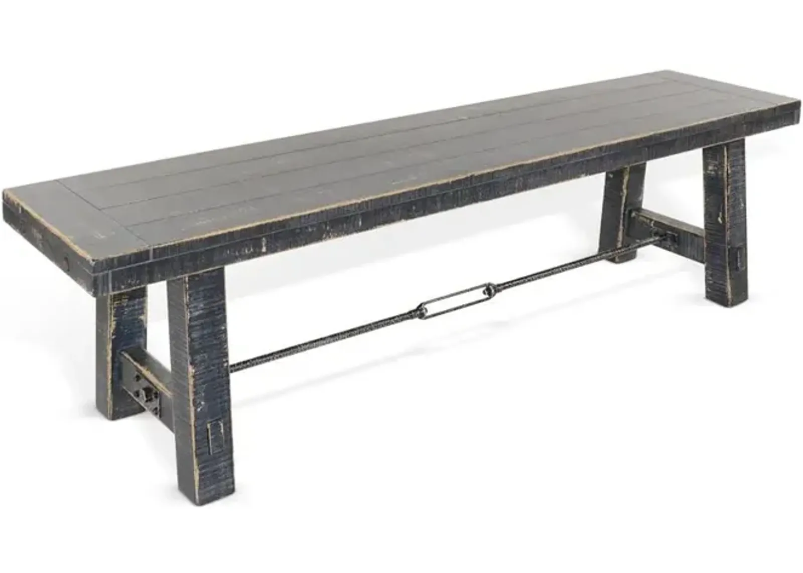 Sunny Designs 64 Black Sand Bench with Turnbuckle, Wood Seat