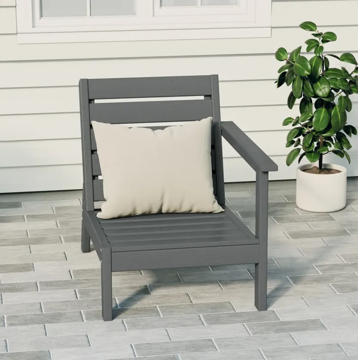 WestinTrends Outdoor Patio HDPE Right Arm Facing Deep Seating Corner Chair