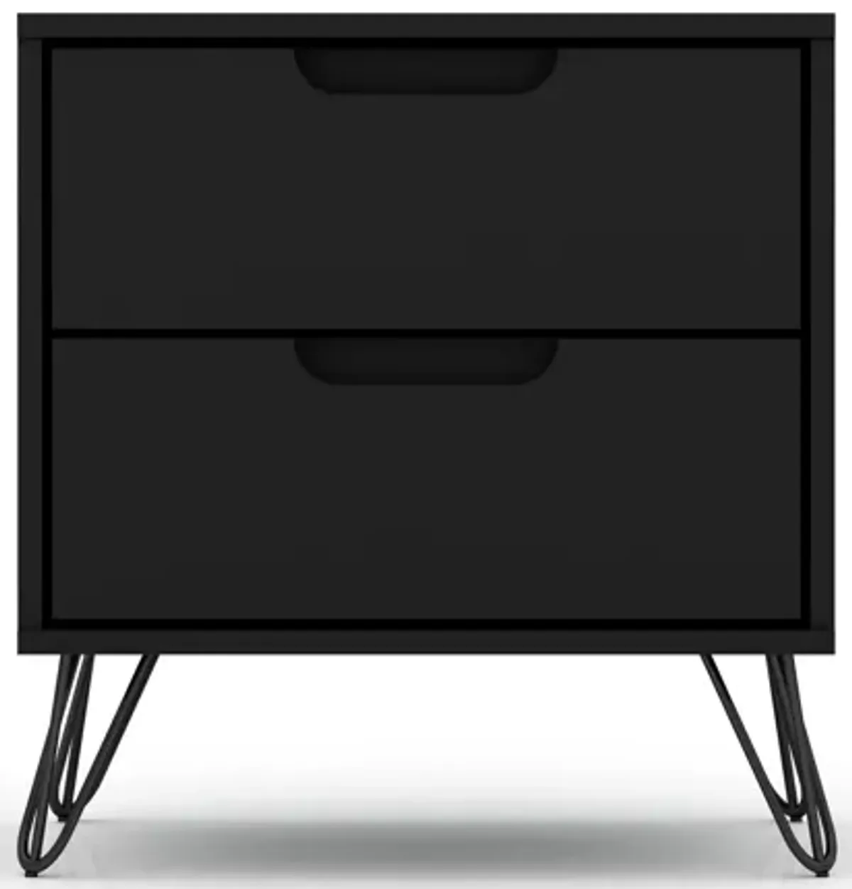 Rockefeller Black 2-Drawer Nightstands (Set of 2)