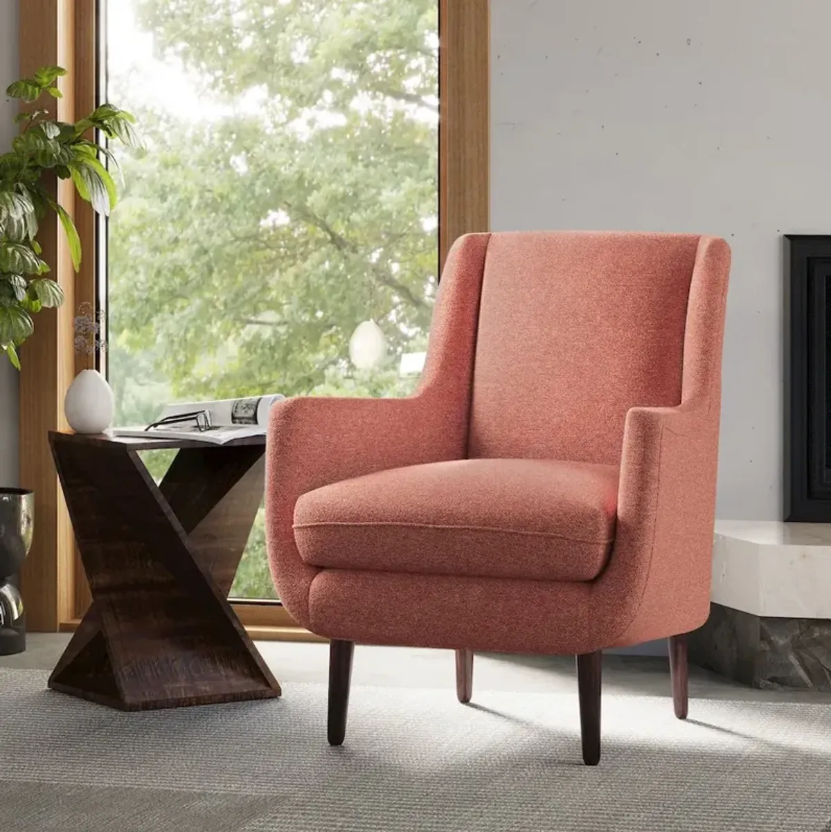 Jofran Theo Mid-Century Modern Contemporary Upholstered Accent Chair