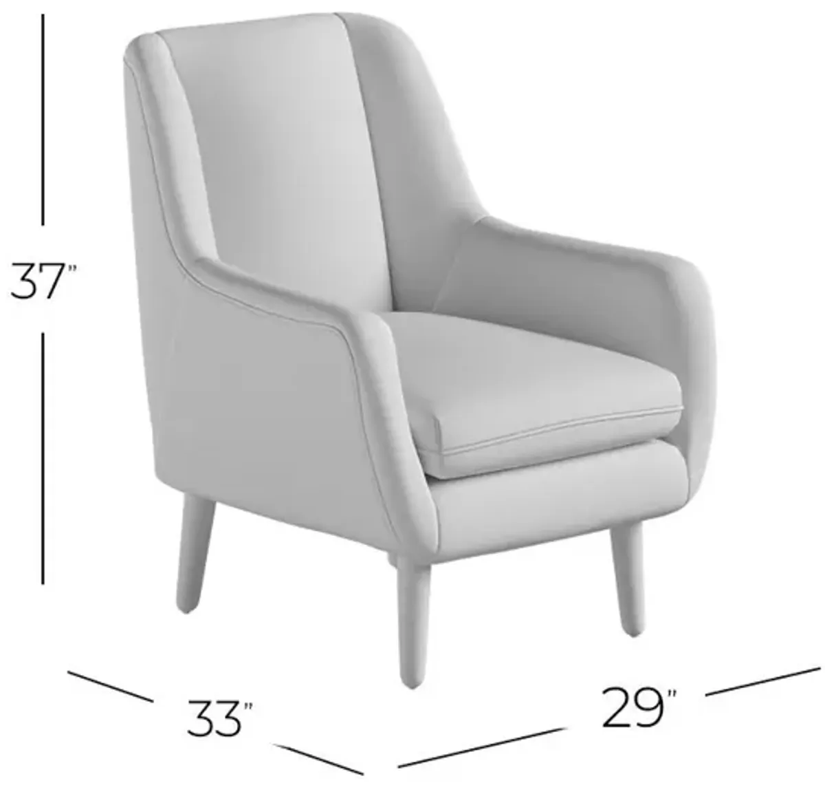 Jofran Theo Mid-Century Modern Contemporary Upholstered Accent Chair