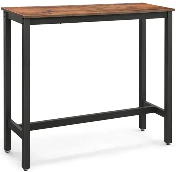 Hivvago Industrial Rustic Brown Narrow Bar Table