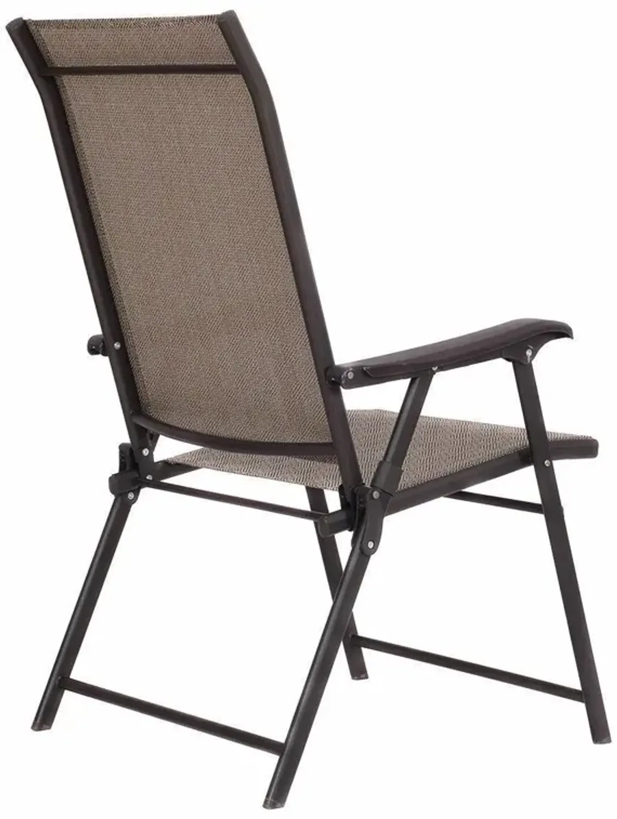 Hivvago Set of 2 Outdoor Folding Patio Chairs in Brown with Metal Frame