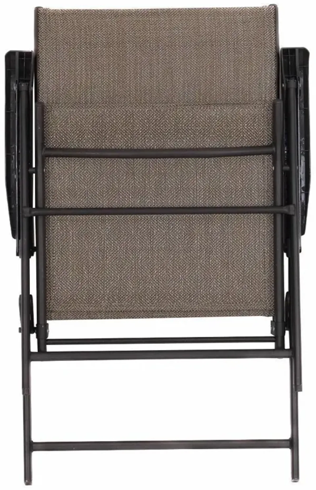 Hivvago Set of 2 Outdoor Folding Patio Chairs in Brown with Metal Frame