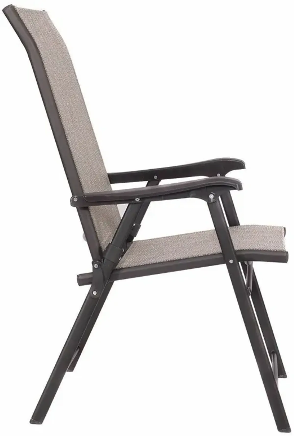 Hivvago Set of 2 Outdoor Folding Patio Chairs in Brown with Metal Frame