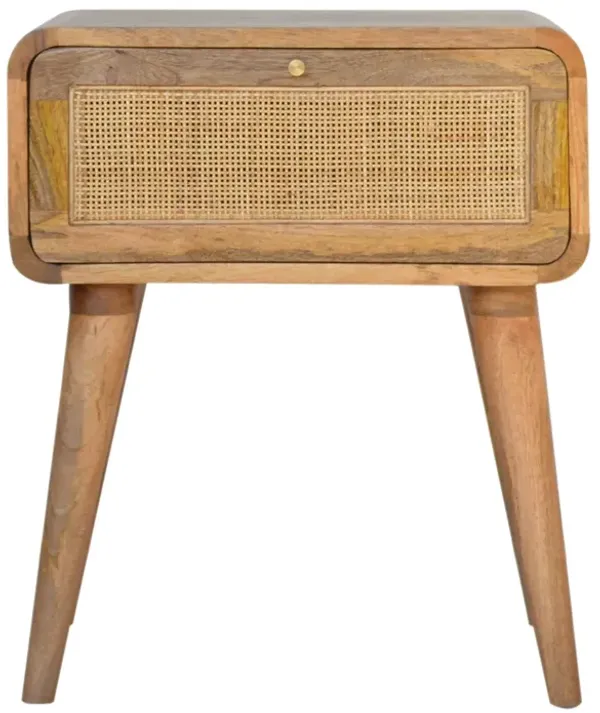 Artisan Furniture Woven 1 Drawer oak-ish Solid Wood Nightstand