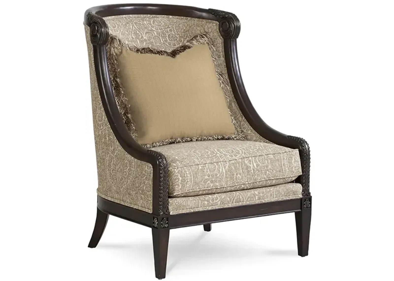 Giovanna Azure Carved Wood Accent Chair