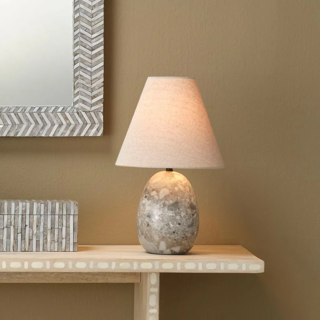 Capsule Table Lamp, Travertine