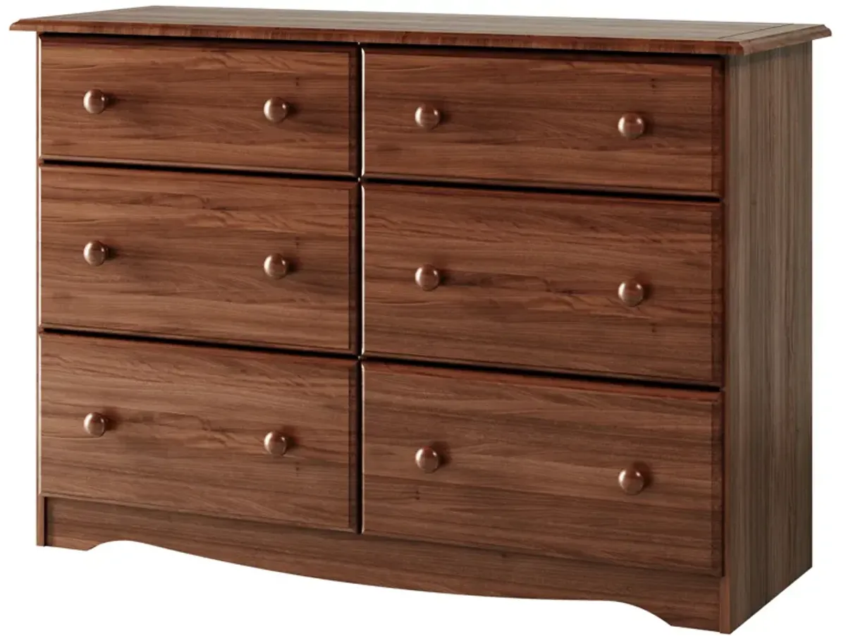 100% Solid Wood 6-Drawer Double Dresser