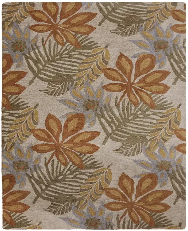 RUGSOTIC CARPETS HAND TUFTED WOOL ECO-FRIENDLY AREA RUGS  - 3'x5', Rectangle Shape, Cream, Floral Modern Design, High Pile Thick Handmade Anti Skid Area Rugs for Living Room, Bed Room (K00300)