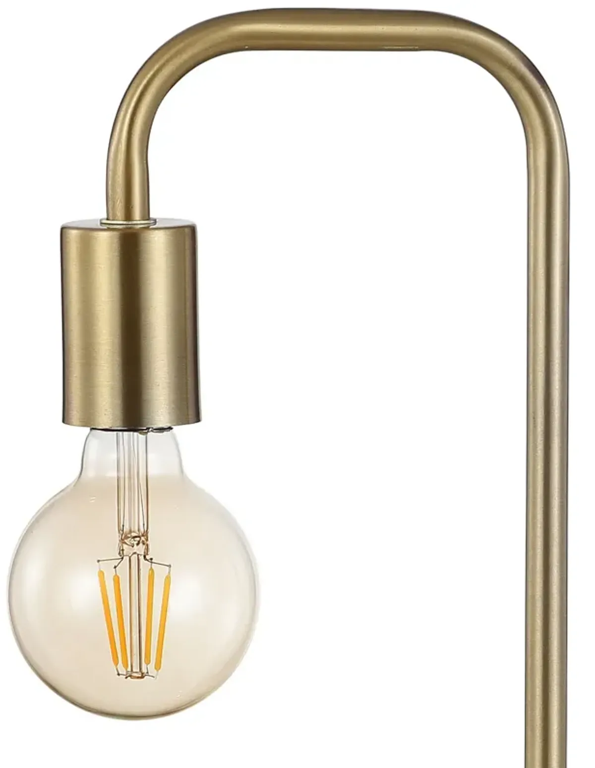 Axel Minimalist Glam Gold Pipe Metal/Marble LED Table Lamp