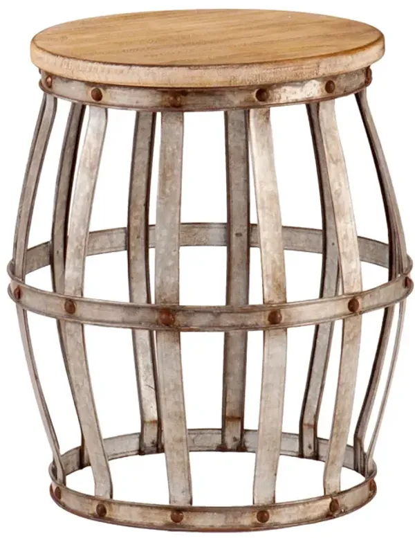 Rustic Wood Round Accent Table with Durable Frame for Modern or Traditional Interiors