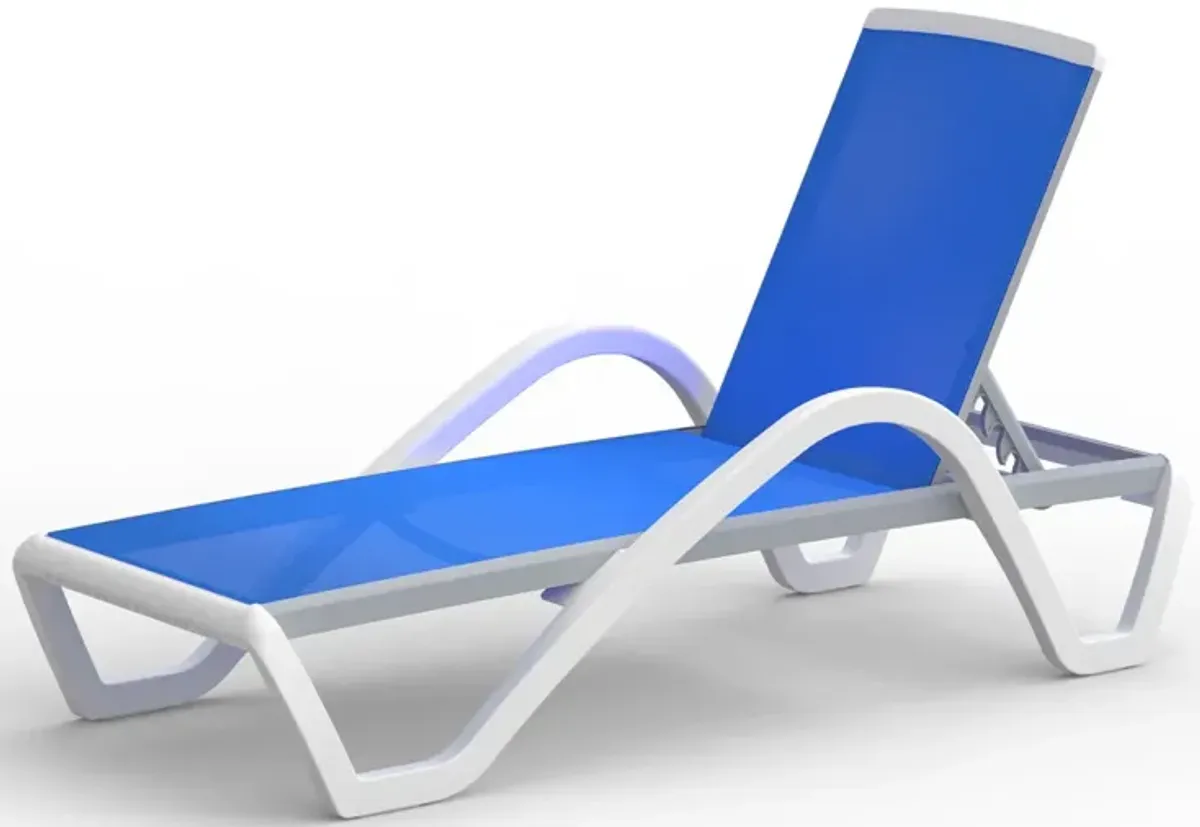 Adjustable Aluminum Pool Lounge Chair - Blue