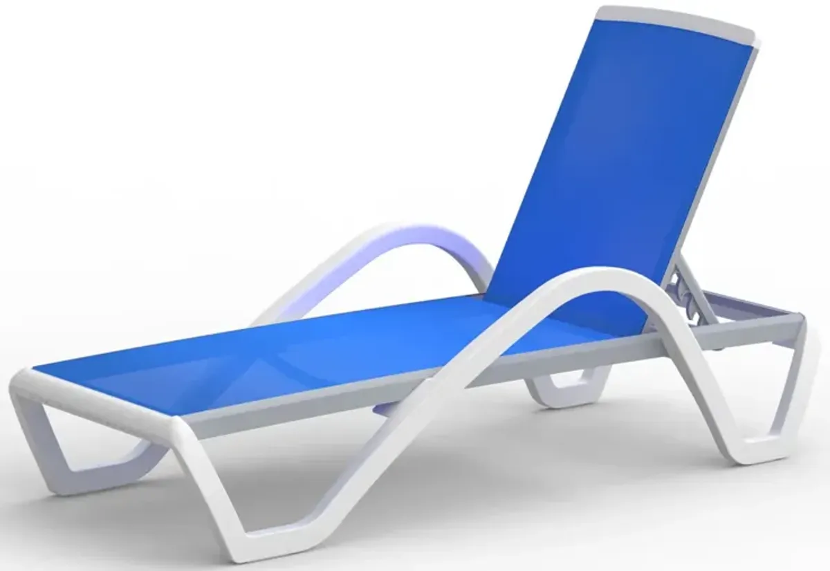 Adjustable Aluminum Pool Lounge Chair - Blue