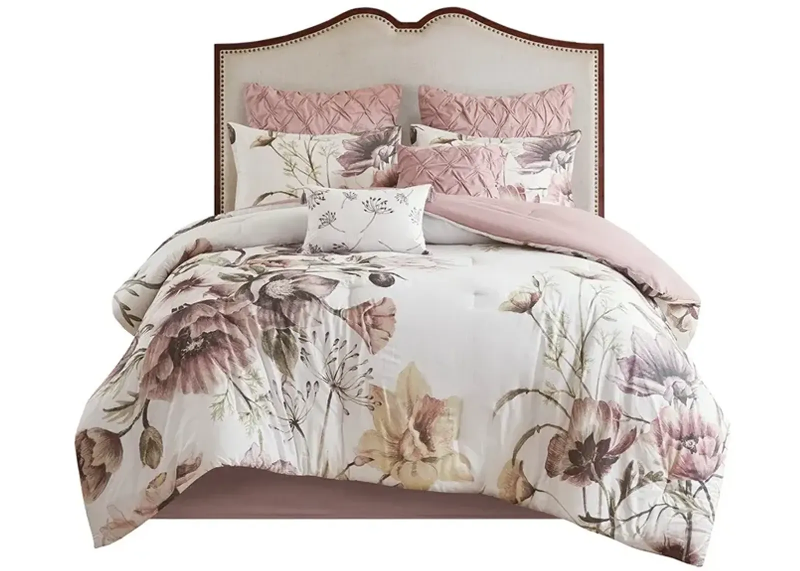 Gracie Mills Kyrie 8-Piece Cotton Printed Comforter Set