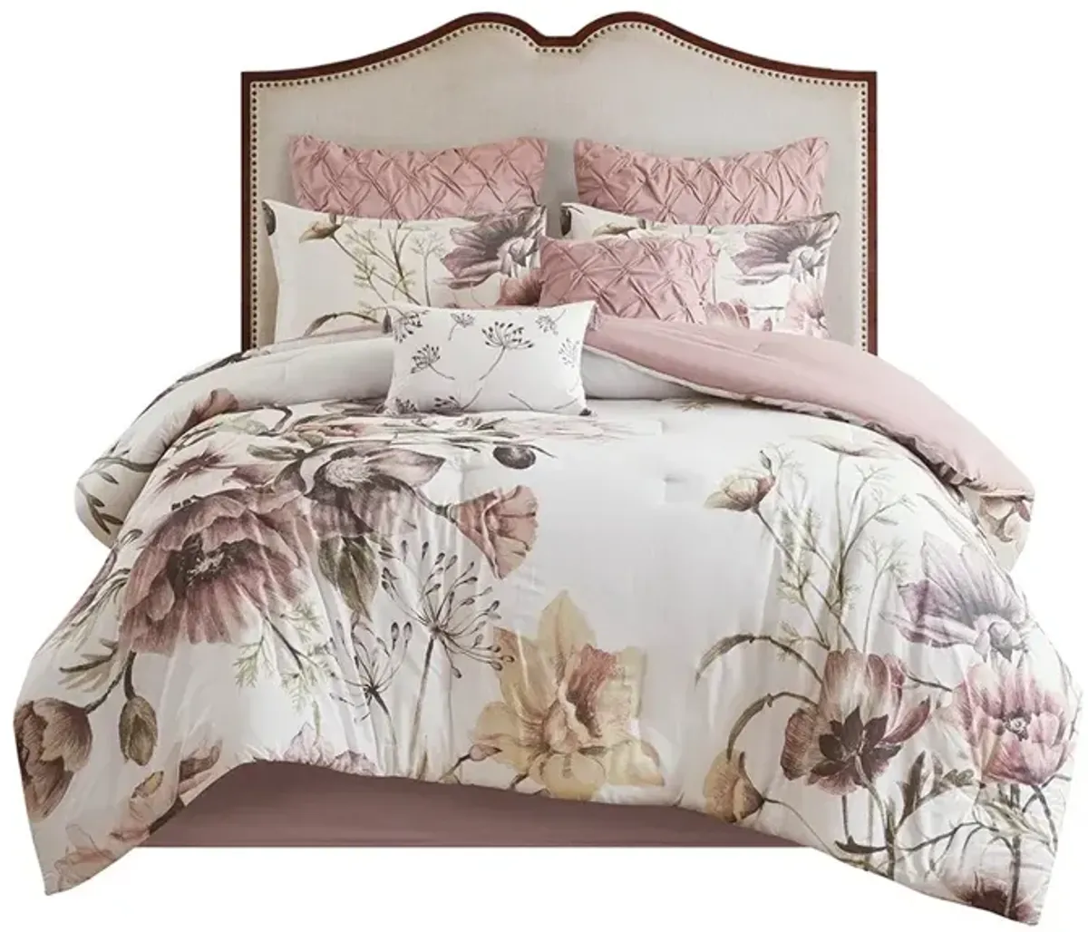 Gracie Mills Kyrie 8-Piece Cotton Printed Comforter Set