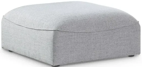 Meridian Furniture Miramar Grey Durable Linen Textured Ottoman